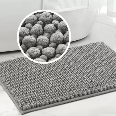 Gray High Density Super Absorbent Bathroom Mat, Super Anti-Slip Bathroom Carpet, Machine Washable Home Bathroom Decor Bath Rug Outdoor Rug Door Mat Fall Decor Bathroom Accessories Back To School Entryway Decor