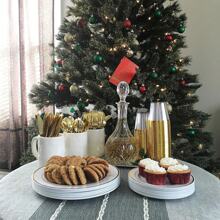 10pcs Gold Party Paper Plates With Gold Trim - Gold - View 2