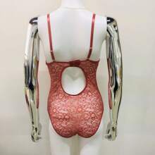 lencería baby doll sexy conjuntos malla - Rosa coral - Ver 4