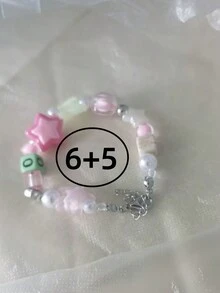 1個多巴胺彩色星星和蝴蝶設計可愛手鍊 - 均碼 - 查看 3