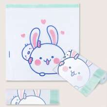 15 个/卷加厚坚固塑料袋，印有卡通兔子图案，便携式拉绳设计，家用垃圾桶内衬，经济实惠的包装，适用于宿舍、厨房和学生，大尺寸、厨房、浴室、家庭、家居用品供应商 - 開心兔 - 查看 5