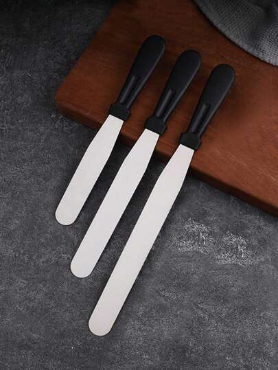 1pc Stainless Steel Cake Knife, Cake Cream Spatula, Multiple Sizes Available For Baking