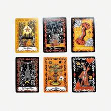 小號聖誕英文塔羅牌萬聖節派對家庭朋友聚會棋盤遊戲玩具占卜遊戲撲克牌 - 紅色 - 查看 7