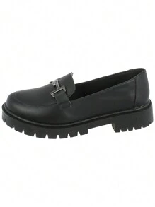 KIT 2 Pairs Women's Tractor Moccasin Shoes CM Calçados Enfeita - màu đen - Xem 2