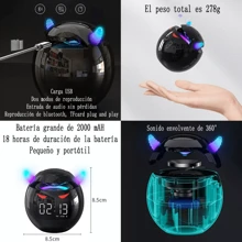 Devil Bocina Bluetooth Con Reloj Despertador Digital - Negro - Ver 5