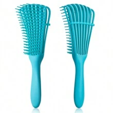 2pcs Styling Combs For Wet/dry/long & Thick Curly Hair - Blue - View 2