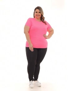 Kit 3 Peças - Camiseta Feminina Dry Fit Plus Size Poliester Academia - Multicolorido - Visão 5