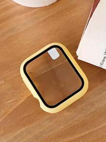 蘋果手錶殼適用於系列1-8帶鋼化膜保護裝置貝殼 - 粉色 - 查看 2