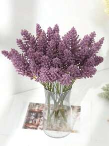 6 件装人造小麦和蒲苇束（白色、深粉色、深紫色、浅紫色、绿色、蓝色、杏色、米色），情人节，礼物 - 紫色 - 查看 2