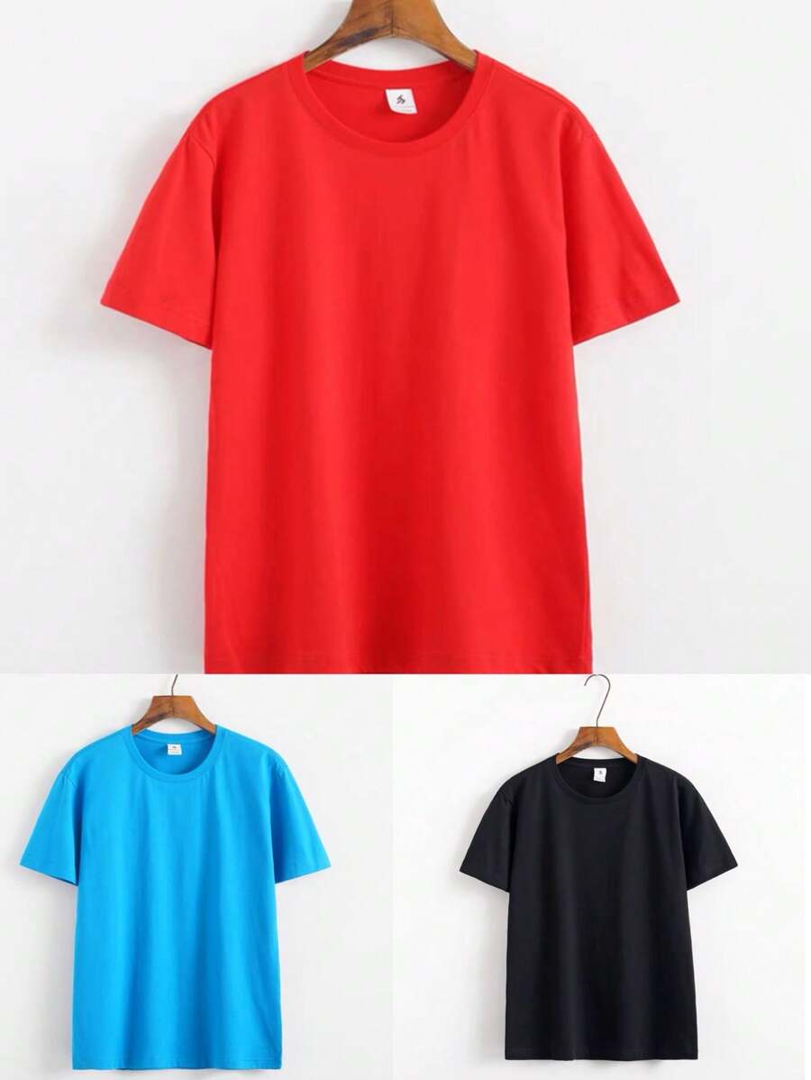 Men T-Shirts - 寶藍色 - 查看 1