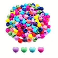 80入組韓國風格女孩隨機混合彩色心形、星形、花形髮夾和髮爪,適合日常使用 - 彩色 - 查看 4