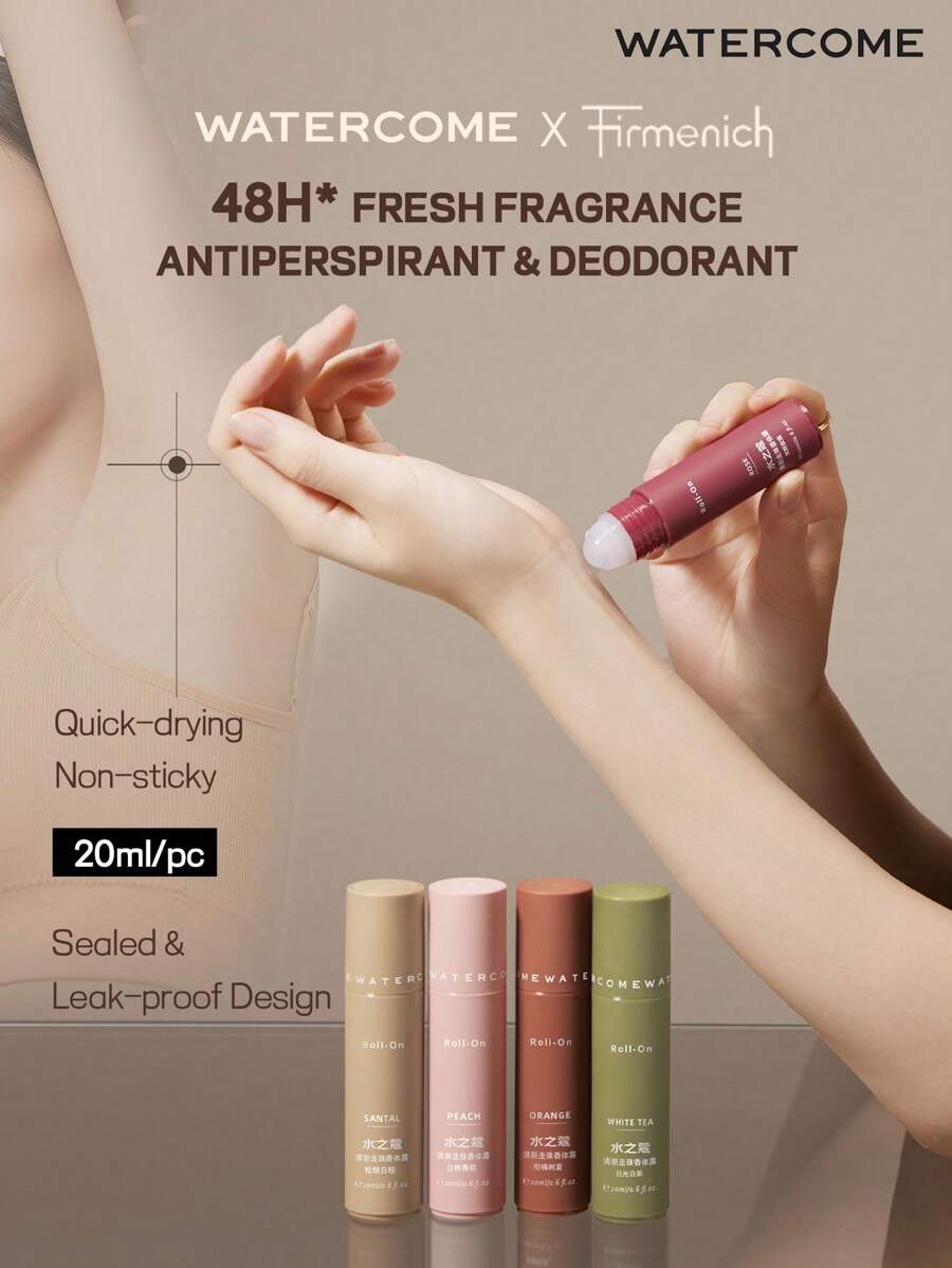 20ml Fragrance Antiperspirant Deodorant RollOn, Sweat Control Stick, 48Hour Odor