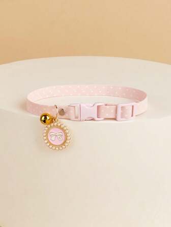 粉色珍珠貓項鍊,適合日常穿著