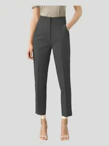 Pantalón de vestir  pinzas TELA PREMIUM ideal para ir a la oficina - Negro - Ver 2