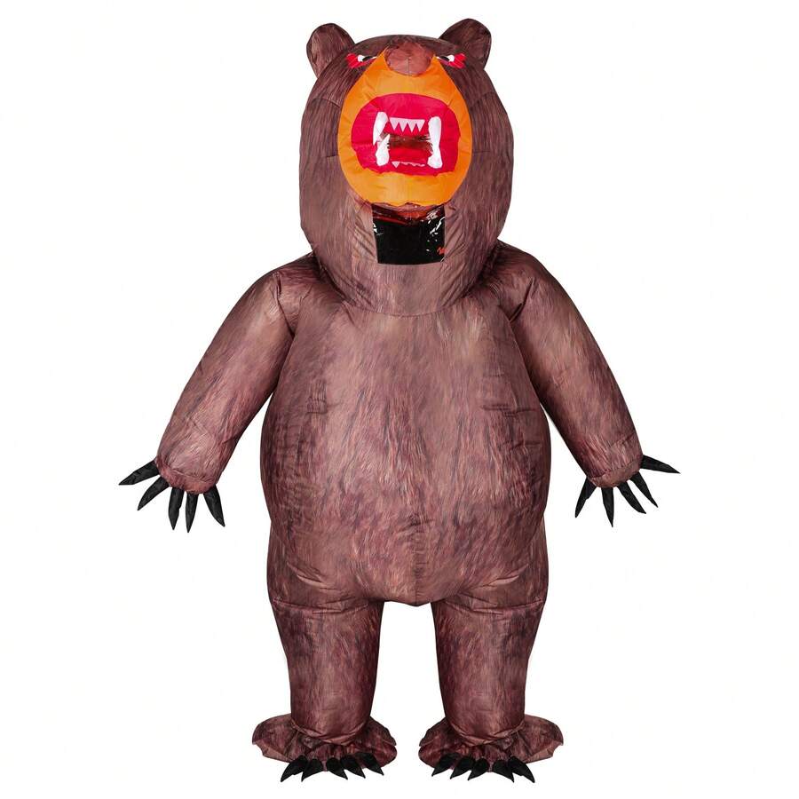 Funny Bear Inflatable Costume Props Blow Up Costume Animal Halloween Costume - Brown - View 1