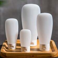 Chai đựng sữa dưỡng thể du lịch có thể nạp lại, Túi đựng dầu gội sữa tắm trong suốt di động, Chai đựng kem dưỡng da tay ngoài trời Trang trí phòng tắm tại nhà Trang trí mùa thu Trở lại trường - trắng - Xem 1