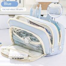 1 个铅笔盒，大容量且美观，适合 6-12 岁女孩的手持笔盒，新品，返校，学校用品，铅笔袋，书包