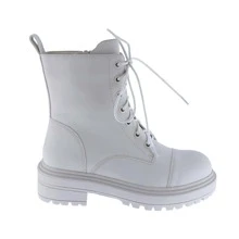 BELOVELY [Beer-4]Damen Stiefeletten Schuhe Belina Boots Glattleder Elegant Freizeit Uni - trắng - Xem 2