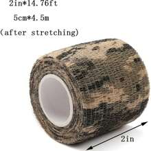 1卷自粘保護迷彩膠帶,5*4.5m/1.97*177.17英寸無紡布膠帶,彈性繃帶,適用於戶外狩獵、野營、遠足運動隨機顏色 - 彩色 - 查看 2