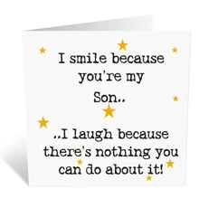 1pc Fun Birthday Greeting Card For Son With Envelope, Christmas Card For Son, Personalized Greeting Card From Mom And Dad - Multicolor - View 5