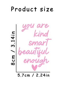 1sheet Car Rearview Mirror Text Decorative Sticker - Pink - View 3