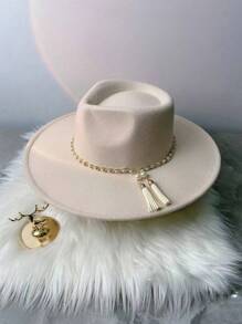 1 Dây Chuyền Nữ Trang Trí Mũ Fedora Thời Trang Có Thể Điều Chỉnh Cho Ngoài Trời - Màu be - Xem 14