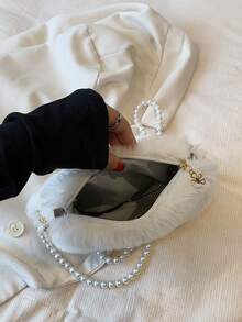 童裝包 秋冬款 毛絨 女童單肩斜挎包時尚簡約萬用款式 - 白色 - 查看 3