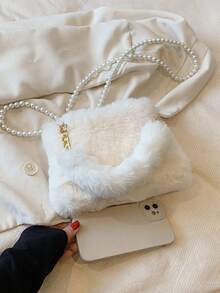 童裝包 秋冬款 毛絨 女童單肩斜挎包時尚簡約萬用款式 - 白色 - 查看 5
