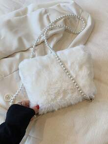 童裝包 秋冬款 毛絨 女童單肩斜挎包時尚簡約萬用款式 - 白色 - 查看 4