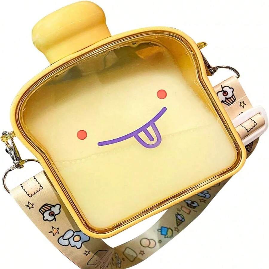 Toast Bread Design Water Bottle. Portable Canteen Pastel Colors For Old Or School. 380ML Capacity - 薑色 - 查看 1