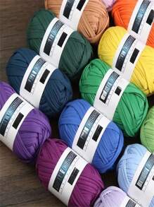 1/2pcs T-shirt Yarn, Colorful Thick Knit Yarn, Hand DIY Bag Blanket Pad Crochet Project, 200g, 1377.95inch - 1PCS - View 9