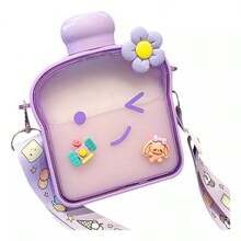 Botella De Agua Diseño pan tostado. Cantimplora Portatil colores pastel para vieje o escuela. capacidad de 380 ML - Morado Violeta - Ver 2