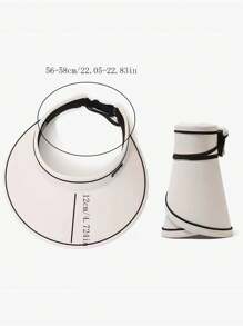 1入組UPF50+保護太陽遮陽帽,寬邊緣空上衣夏天可折疊防曬霜騎行遠足運動草編帽 - 米色 - 查看 6