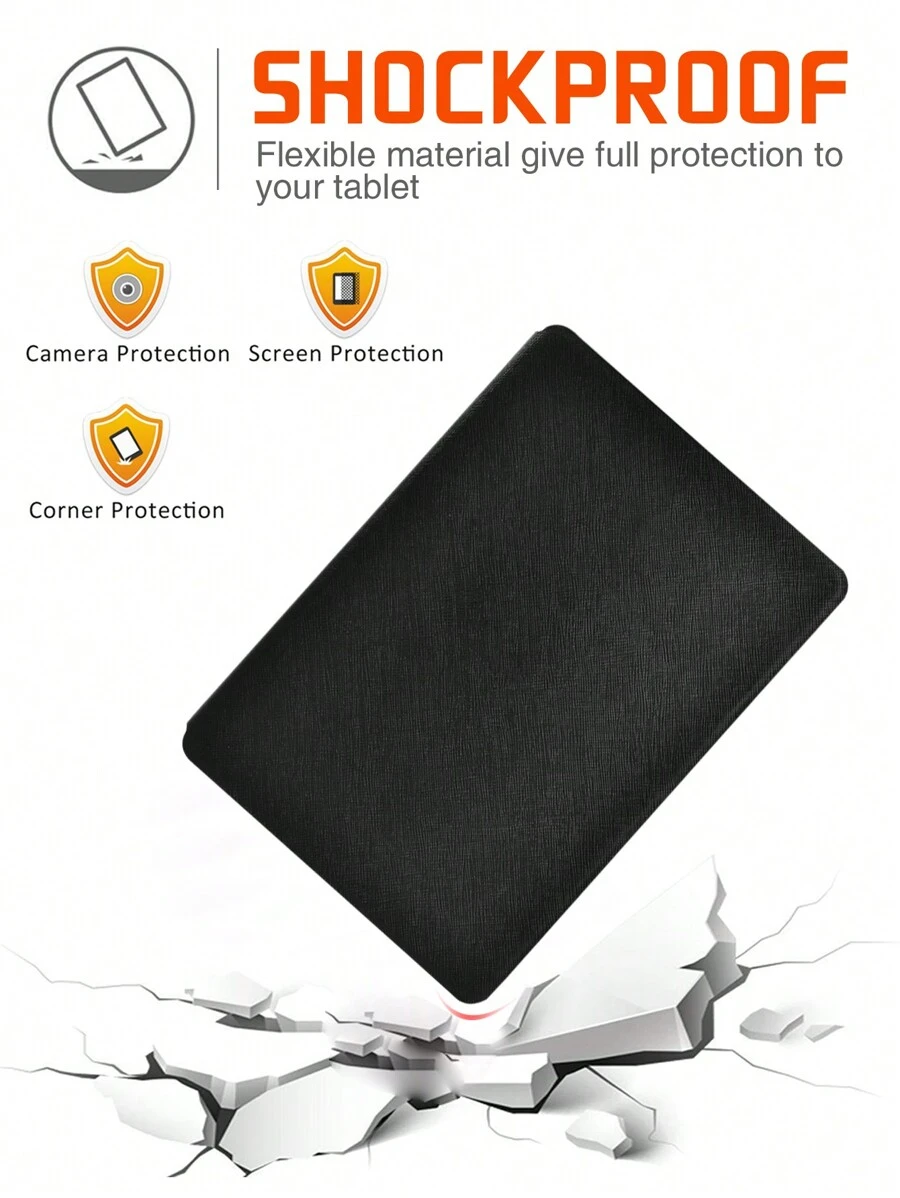 Funda para Lenovo Tab M10 2ª Generación de 10,1 Pulgadas - Funda Protectora con Soporte a Prueba de Golpes para Tableta de PU Negra - enovo Tab M10 2.ª generación 10,1 pulgadas - Ver 1