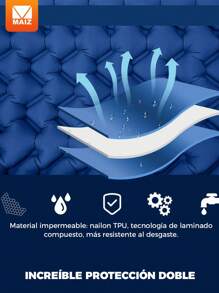 Inflable Colchón Inflable Para Acampar Doble Portátil - Azul - Ver 3
