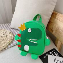 Cartoon Dinosaur Messenger Bag Children Come Out Backpack - Green - View 1