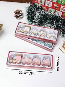 1pc Christmas Decorative Wooden Train Ornament For Holiday Gift, Shop Window, Table Top Decoration - Blue - View 6