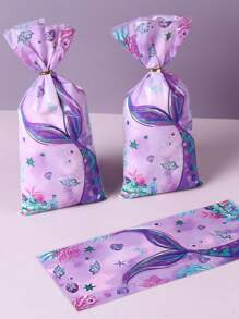 25/50/100个紫色美人鱼礼品袋，礼品包装，DIY包装用品，生日袋，礼品包装用品，包装袋，派对礼品，生日礼物，礼品包装，派对装饰，家居装饰，房间装饰，餐桌装饰，婴儿派对装饰，男孩生日礼物，女孩生日礼物，生日礼物，厨房包装袋，糖果袋，密封袋，美人鱼生日装饰，美人鱼袋 - 彩色 - 查看 3