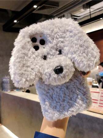 1pc 3D Apple 15 Pro Max Plush Teddy Dog Phone Case Compatible With Apple 14 Pro Max