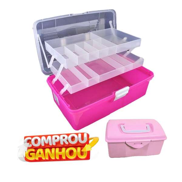 Maleta Organizadora Multiuso Mega Box 34x20 2 Andares Com 13 Divisórias