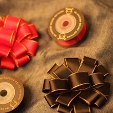 禮物包裝緞帶蝴蝶結情人節緞面紅色緞帶節慶盒子蝴蝶結裝飾 - 紅色 - 查看 2