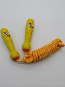 Cuerda De Saltar Diseño Amarillo Con Dibujo Animado De 2.6 Metros Y Mangos De Madera - Amarillo - Ver 4