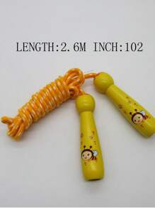 Cuerda De Saltar Diseño Amarillo Con Dibujo Animado De 2.6 Metros Y Mangos De Madera - Amarillo - Ver 2