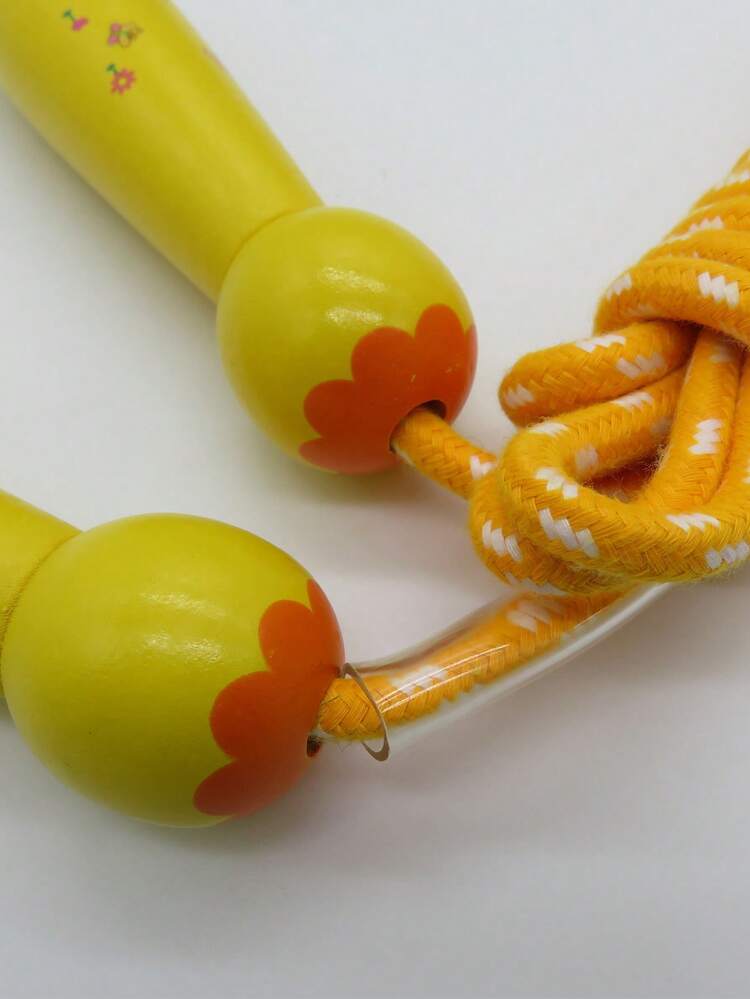 Cuerda De Saltar Diseño Amarillo Con Dibujo Animado De 2.6 Metros Y Mangos De Madera - Amarillo - Añade 3