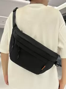 Bolsa deportiva casual para hombres, paquete para el pecho de gran capacidad, riñonera, bolsa de hombro negra para la universidad, bolsa de papá para el verano, bolsa de estudiante universitario, bolsa de bandolera, riñonera, bolsa de cintura, bolsa de viaje con múltiples bolsillos, regalos casuales para papá, bolsa para el pecho, bolsa lateral, bolsa vagabunda, regalos, artículos esenciales para vacaciones, bolsa de regreso a la escuela, paquete de suministros escolares de primavera