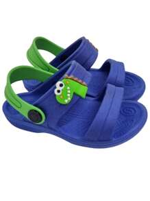 Sandália Infantil Menino Papete Conforto e Estilo Lançamento dia Das Crianças Modelo Papete Dino - Azul Royal - Visão 4