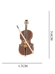6pcs Musical Instrument Brooch Set, Cartoon Cute Piano Notation Guitar Lapel Pin Decorations For Sweaters, Jackets, School Uniforms, Creative Student Accessories