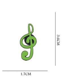 6pcs Musical Instrument Brooch Set, Cartoon Cute Piano Notation Guitar Lapel Pin Decorations For Sweaters, Jackets, School Uniforms, Creative Student Accessories