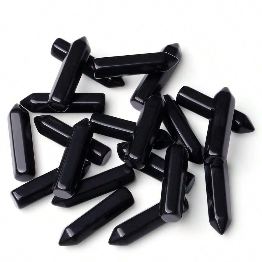 Xiacheng 1入組綠色和田玉自然療癒水晶石頭套裝,拋光摔光口袋寶石六角形能量石,靈氣能量平衡脈輪冥想治療禮物 - 黑色 - 查看 1