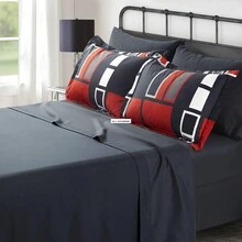 Black Gray Red Plaid Pattern Bedding Sets - Full/Queen - View 2